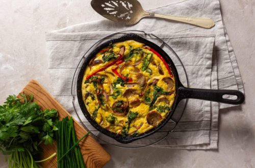 Sausage and Rapini Clafoutis