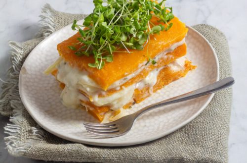 Butternut squash terrine with rosemary béchamel